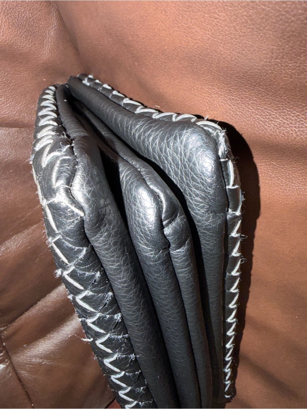 Double Wristlet Clutch Woven Vegan Leather NWOT - Picture 8 of 9